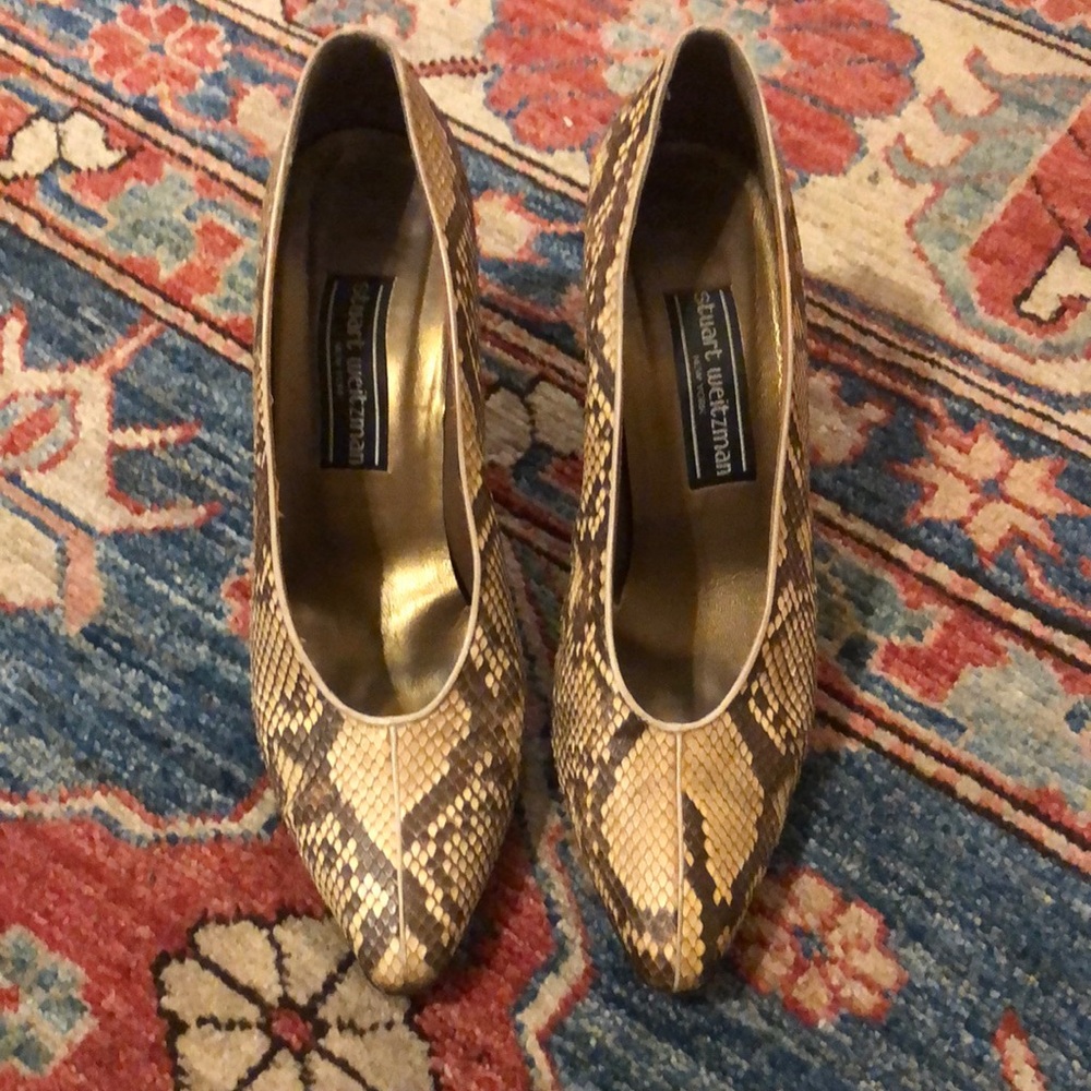 Vintage Stuart Weitzman Python Heels Y2k - image 1
